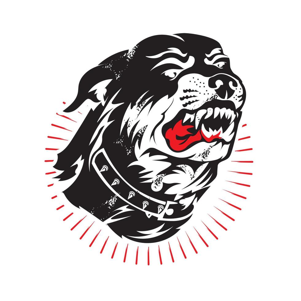 verrückte Hundevektorillustration im Vintage-Stil, perfekt für T-Shirt und Hundezüchter-Logo-Design vektor