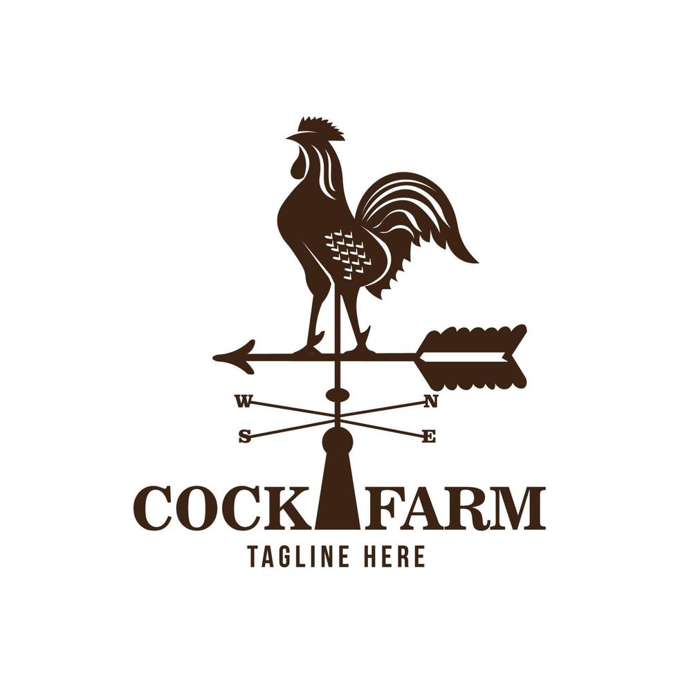 Windhahn-Vektorillustration im Vintage-Stil, perfekt für Farm-Logo-Design vektor