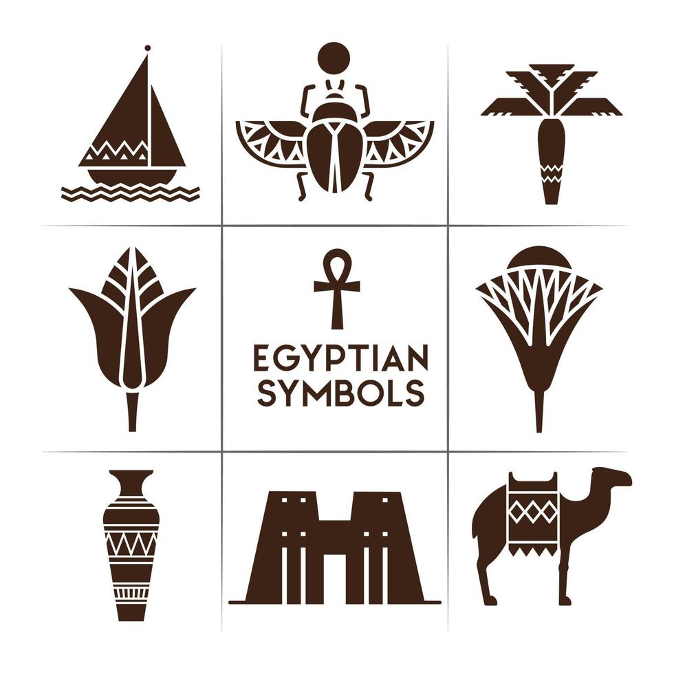 ägyptische symbole und pharaonische symbole vektor