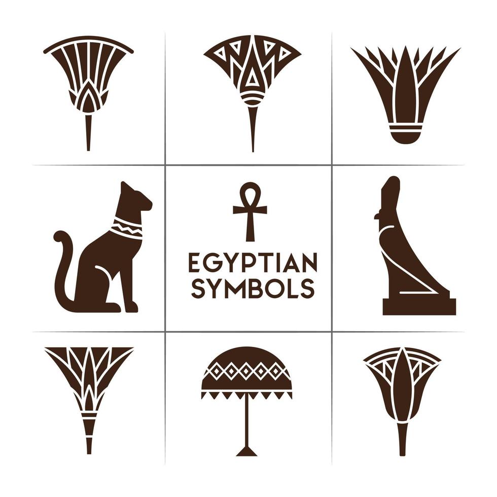 ägyptische symbole und pharaonische symbole vektor