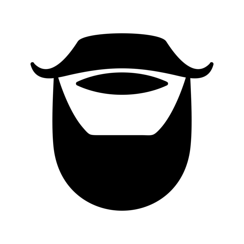 skägg och mustasch vektor ikon