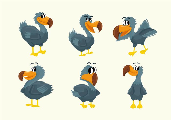 Dodo Cartoon Charakter Pose Vektor-Illustration vektor