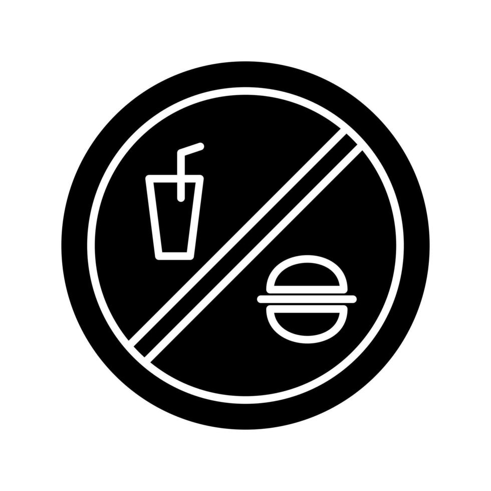 Nej mat eller drycker vektor ikon