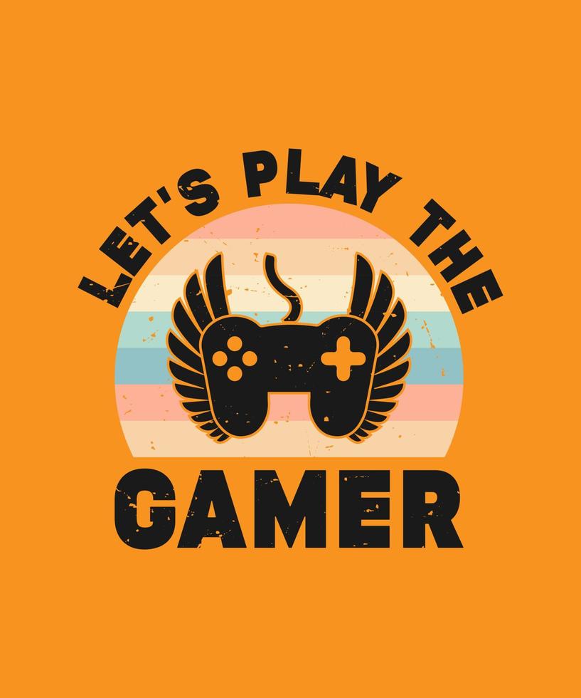 låt oss spela de gamer vektor gaming t-shirt design, gaming t-shirt design