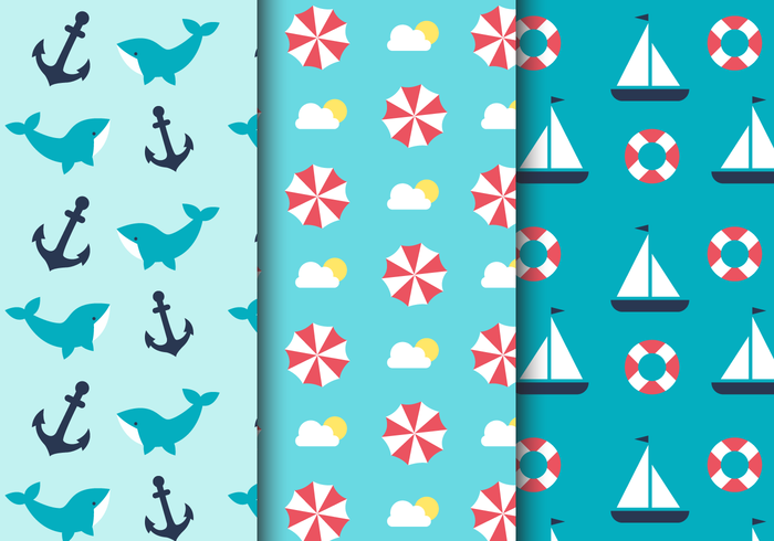 Free Sea Nautical Pattern vektor