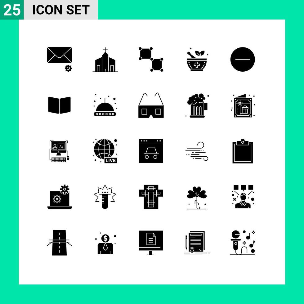 uppsättning av 25 modern ui ikoner symboler tecken för Dölj cirkel bunden signal- medicin redigerbar vektor design element