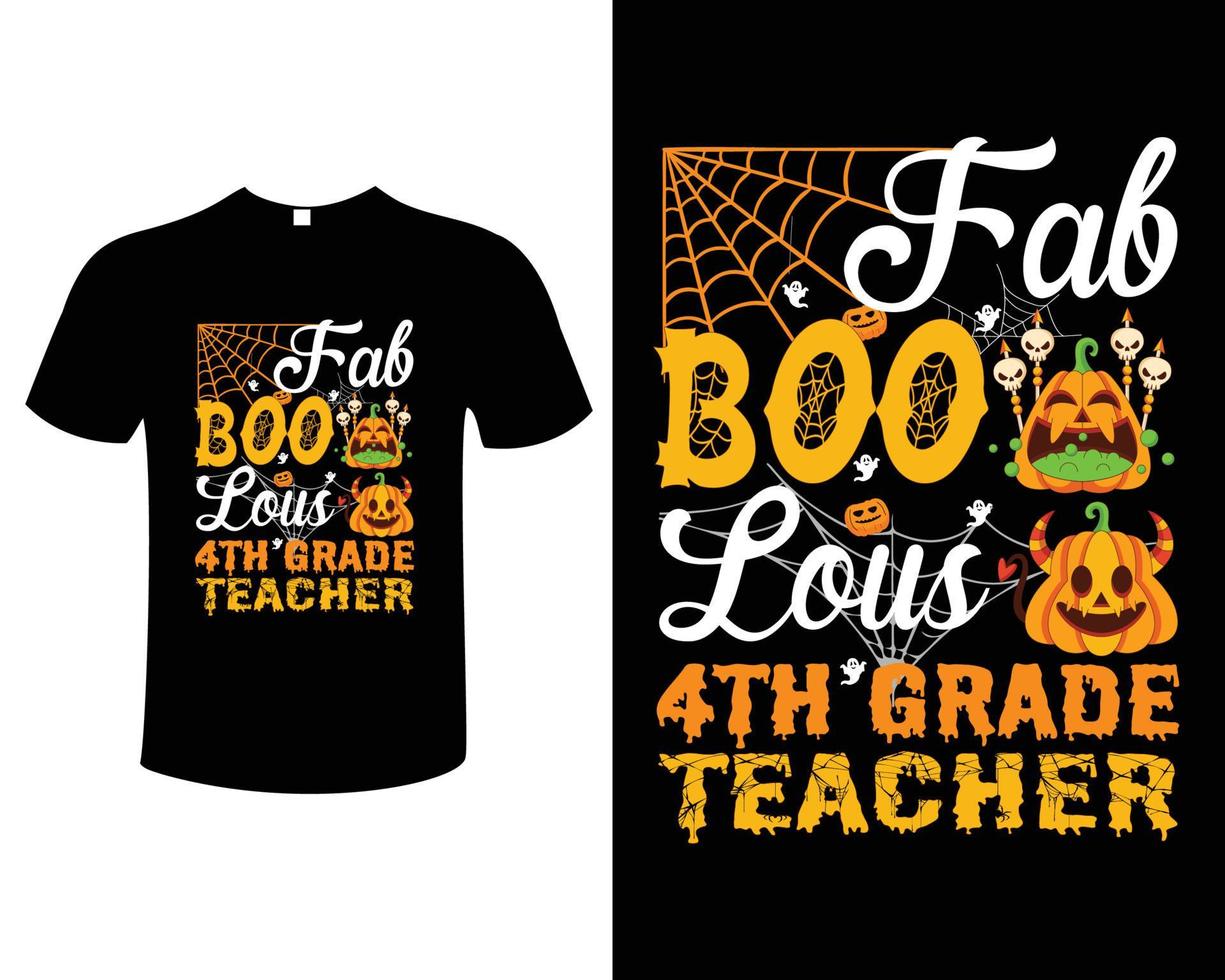 halloween lehrer typografie vintage illustration t-shirt entwurfsvorlage vektor
