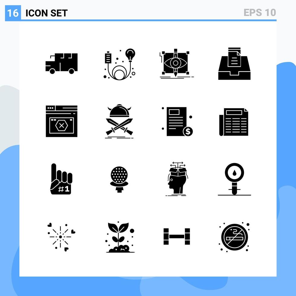 modern 16 fast stil ikoner glyf symboler för allmän använda sig av kreativ fast ikon tecken isolerat på vit bakgrund 16 ikoner packa vektor