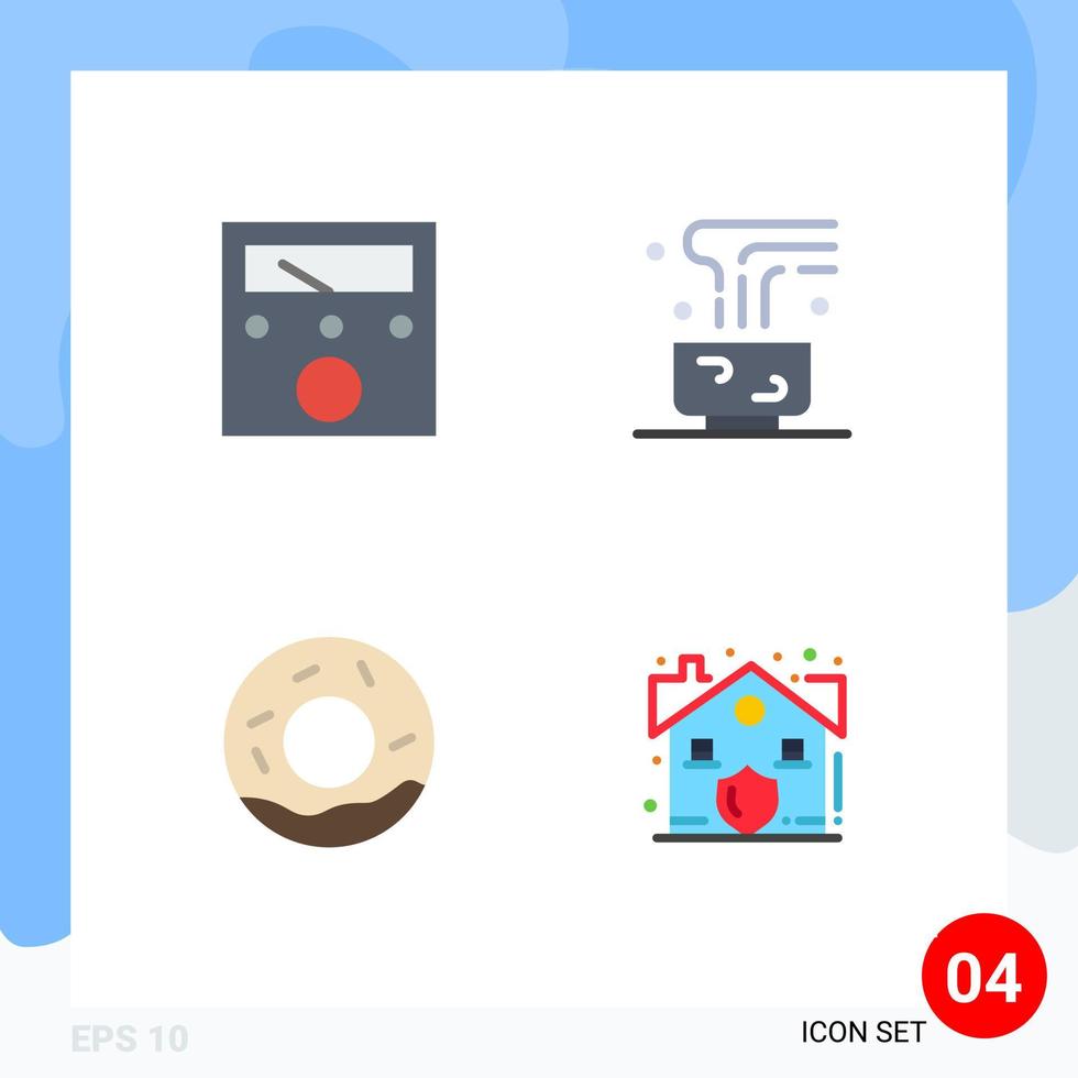 satz von 4 modernen ui-symbolen symbole zeichen für ampere donuts kaffee heißes getränk nachlass editierbare vektordesignelemente vektor