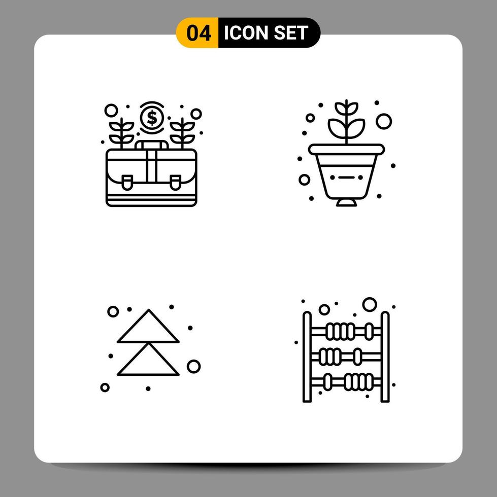 4 schwarze Symbolpaketumrisssymbole Zeichen für ansprechende Designs auf weißem Hintergrund 4 Symbole festgelegt vektor