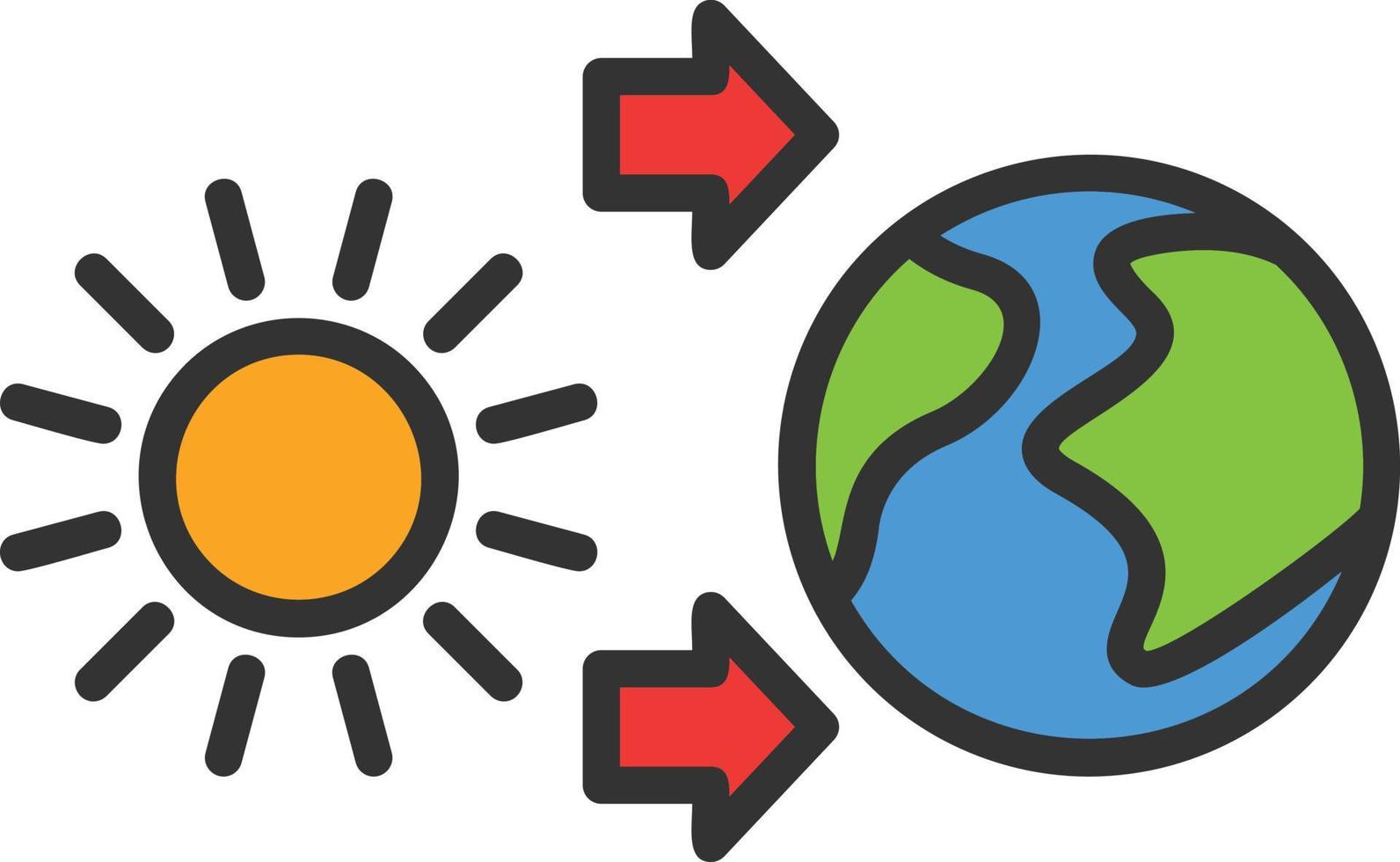 gefülltes Symbol für thermische Energielinie vektor