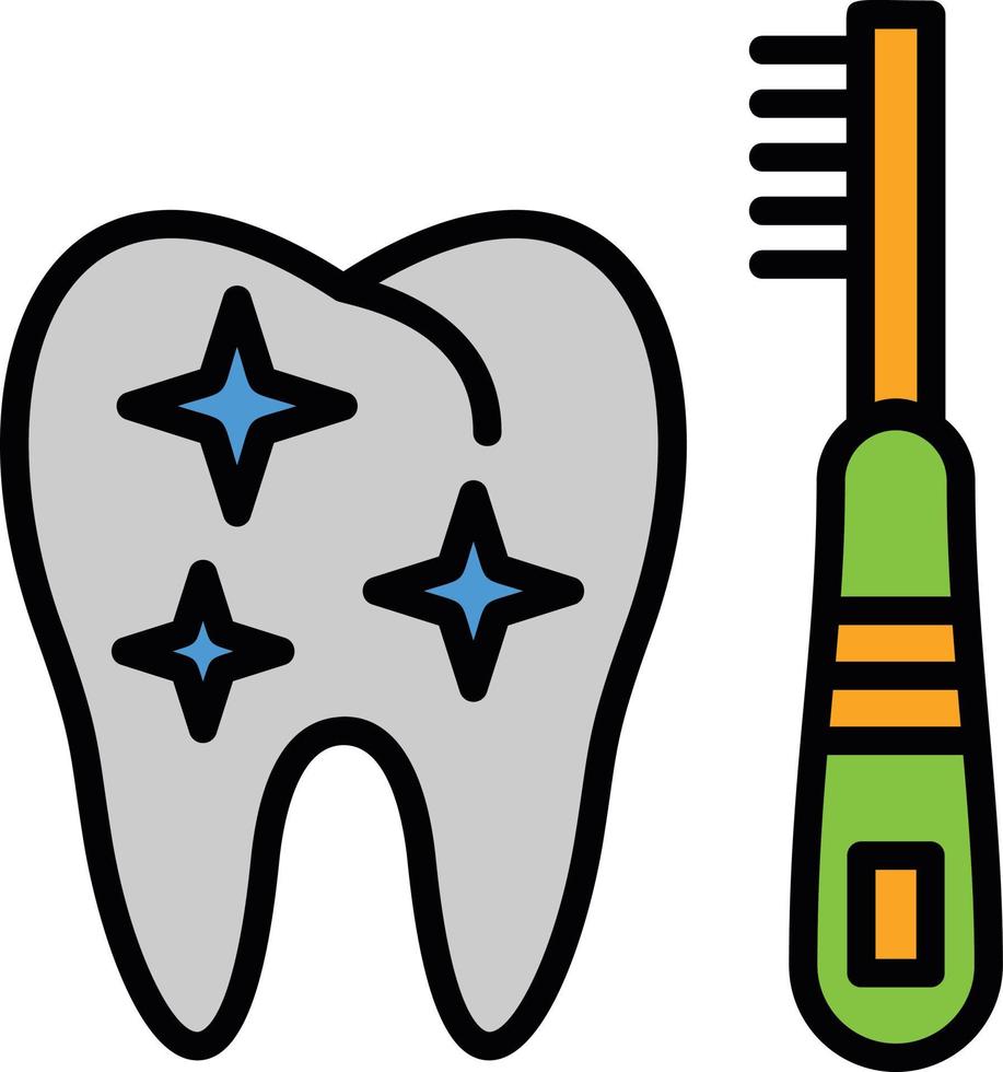 dental vård linje fylld ikon vektor