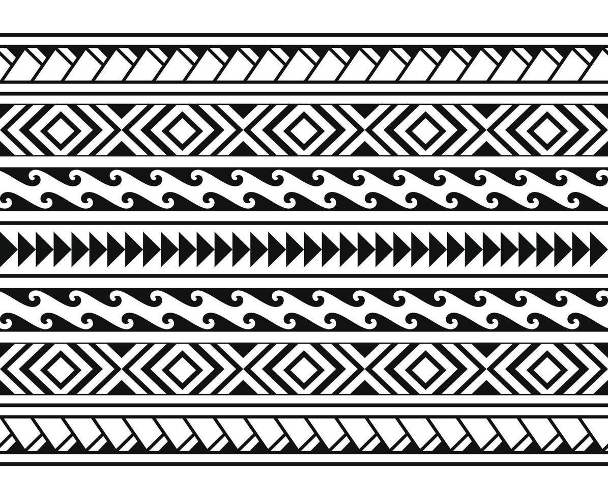polynesisk maori stam- sömlös hawaii mönster. bakgrund för tyg, tapet, kort mall, omslag papper, dekoration, matta, textil, omslag. etnisk tatuering stil mönster vektor