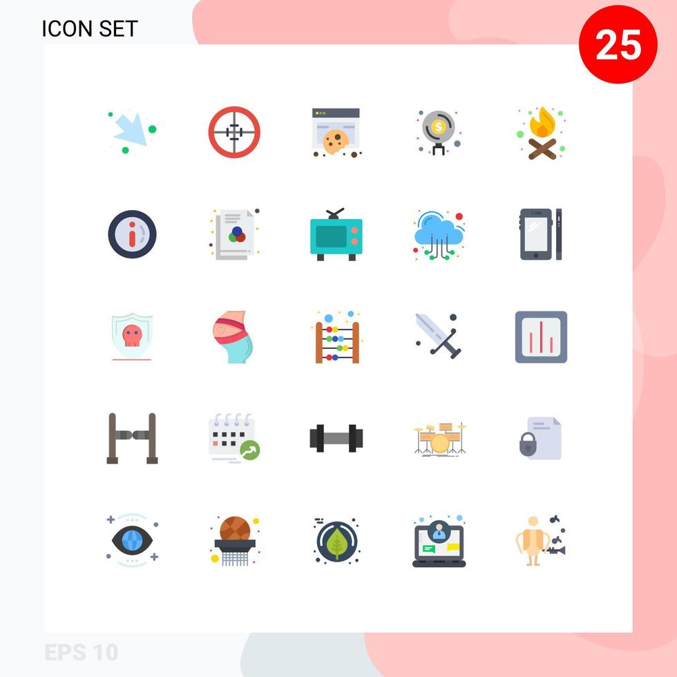 användare gränssnitt packa av 25 grundläggande platt färger av pengar medel överensstämmelse hitta Integritet redigerbar vektor design element