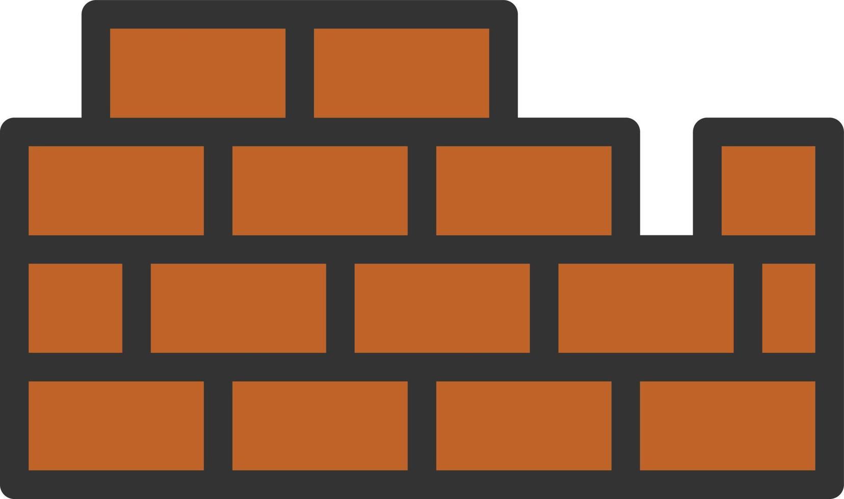 brickwall linje fylld ikon vektor