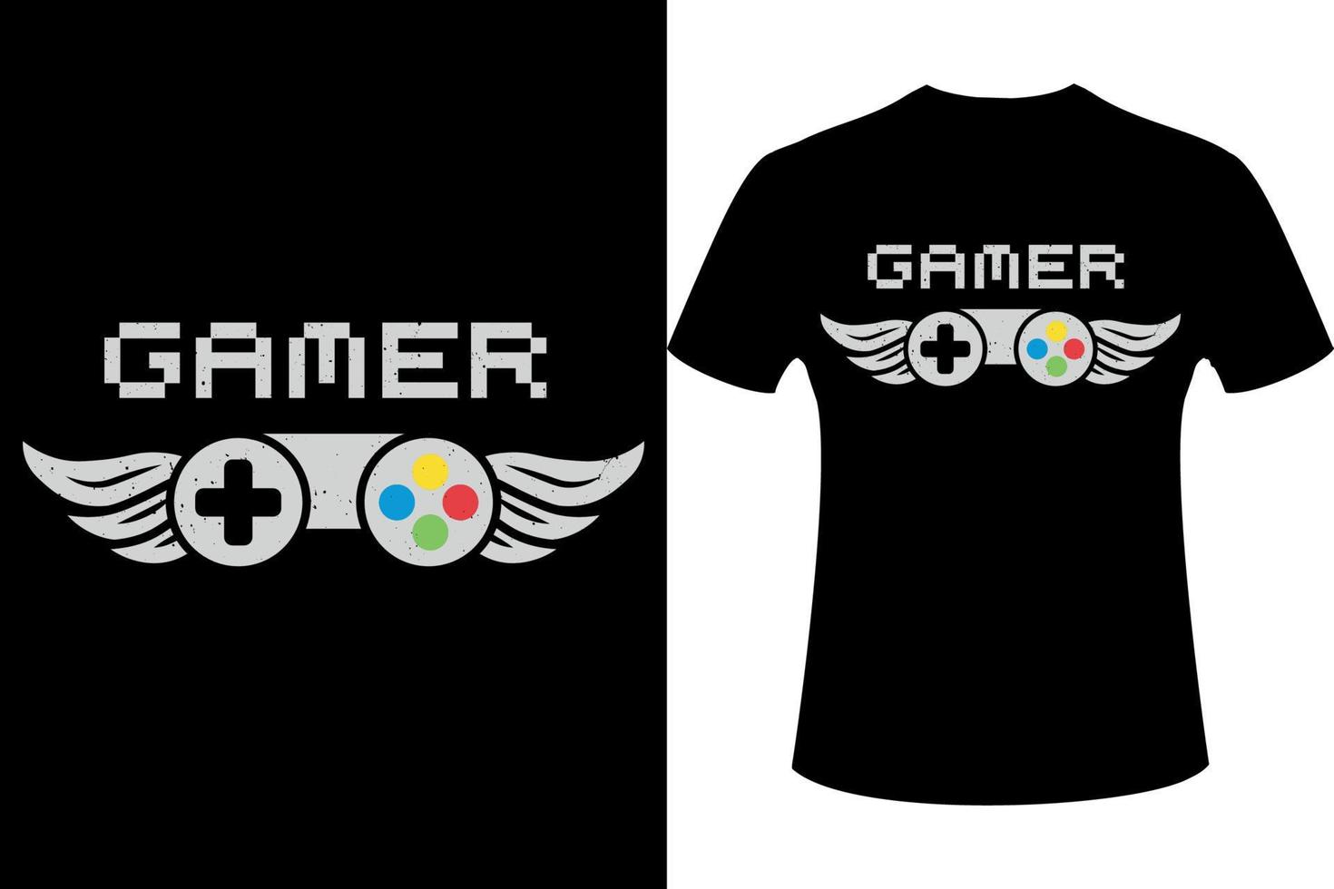 Gamer-Slogan-T-Shirt-Design für T-Shirt-Spiel, Gaming-T-Shirt-Design. vektor