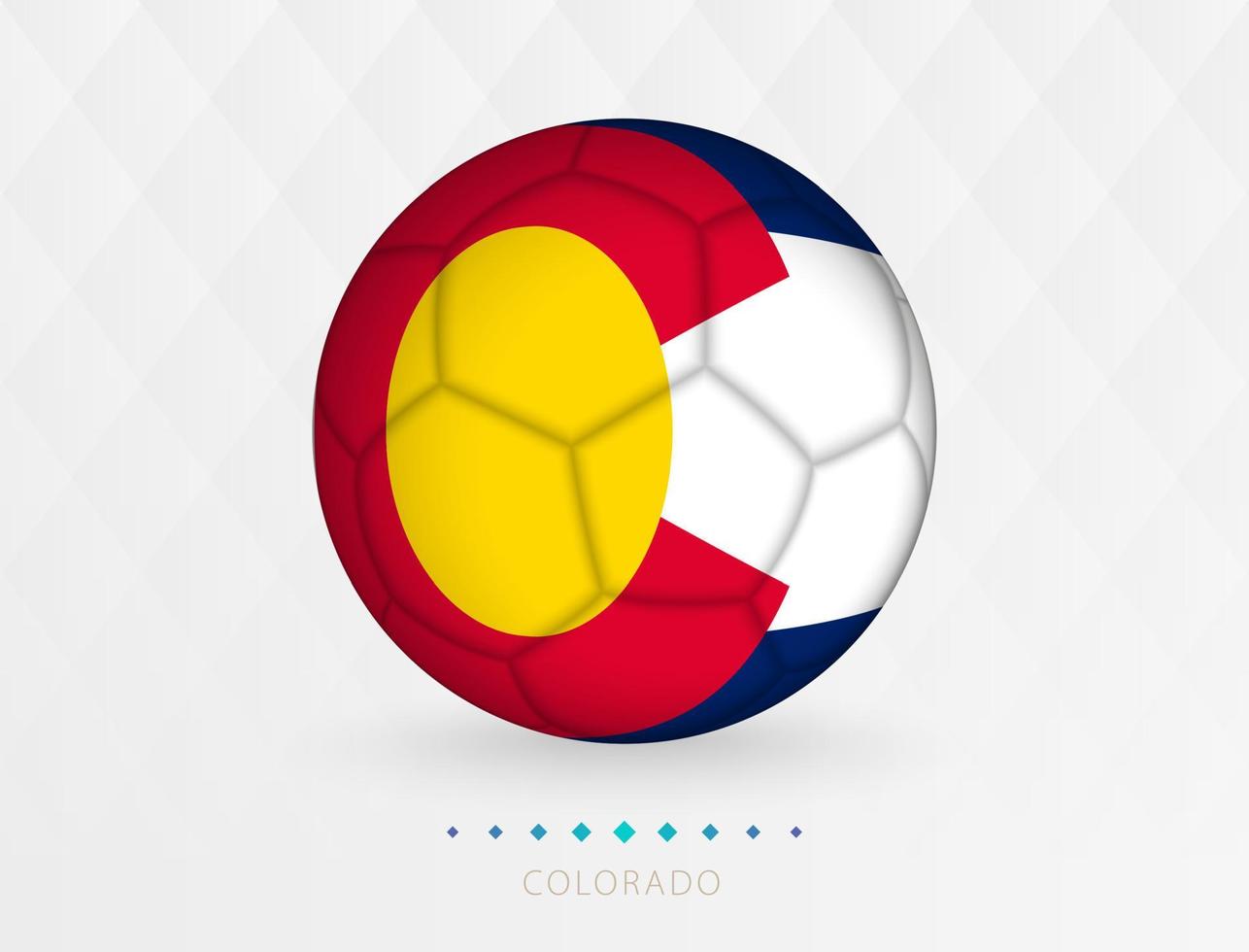 Fußball mit Colorado-Flaggenmuster, Fußball mit Flagge der Colorado-Nationalmannschaft. vektor