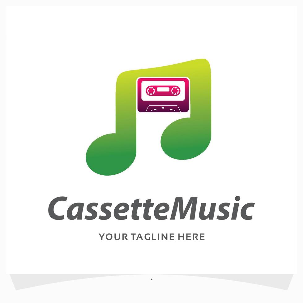Kassettenmusik-Logo-Design-Vorlage vektor