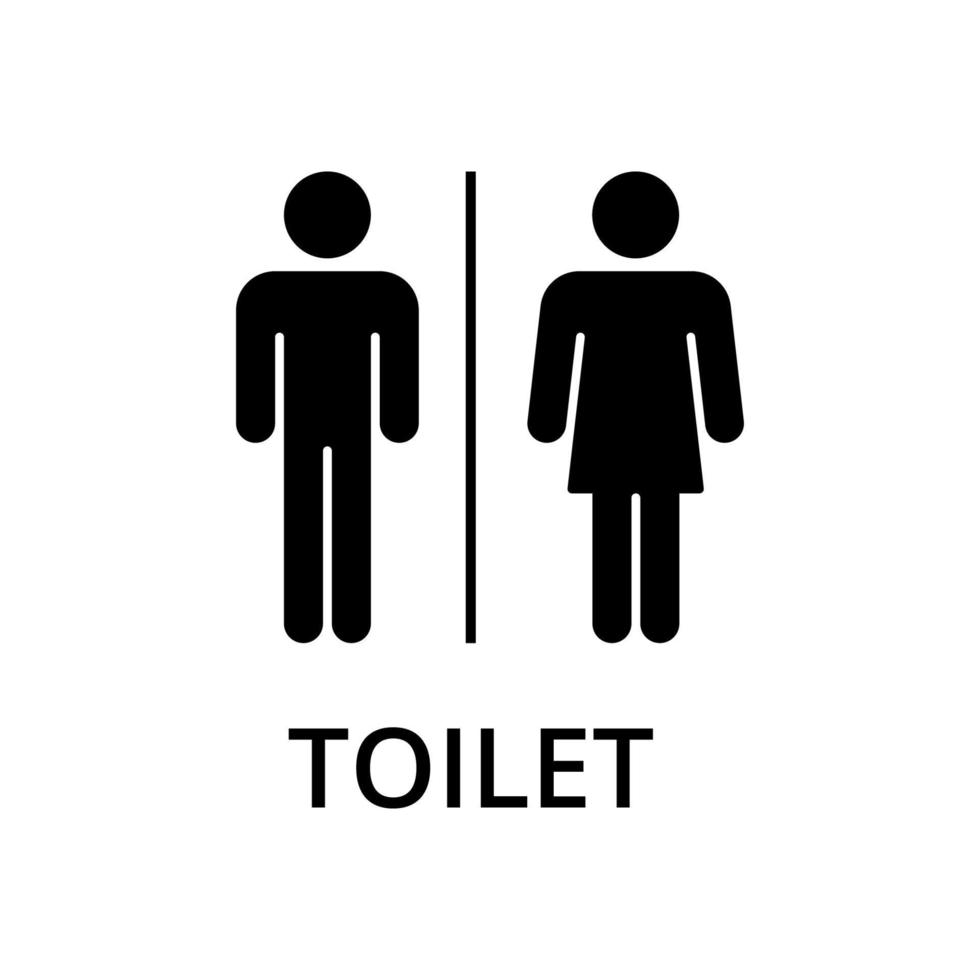 toilettensymbolzeichen isoliert. Toilettenschild. vektor
