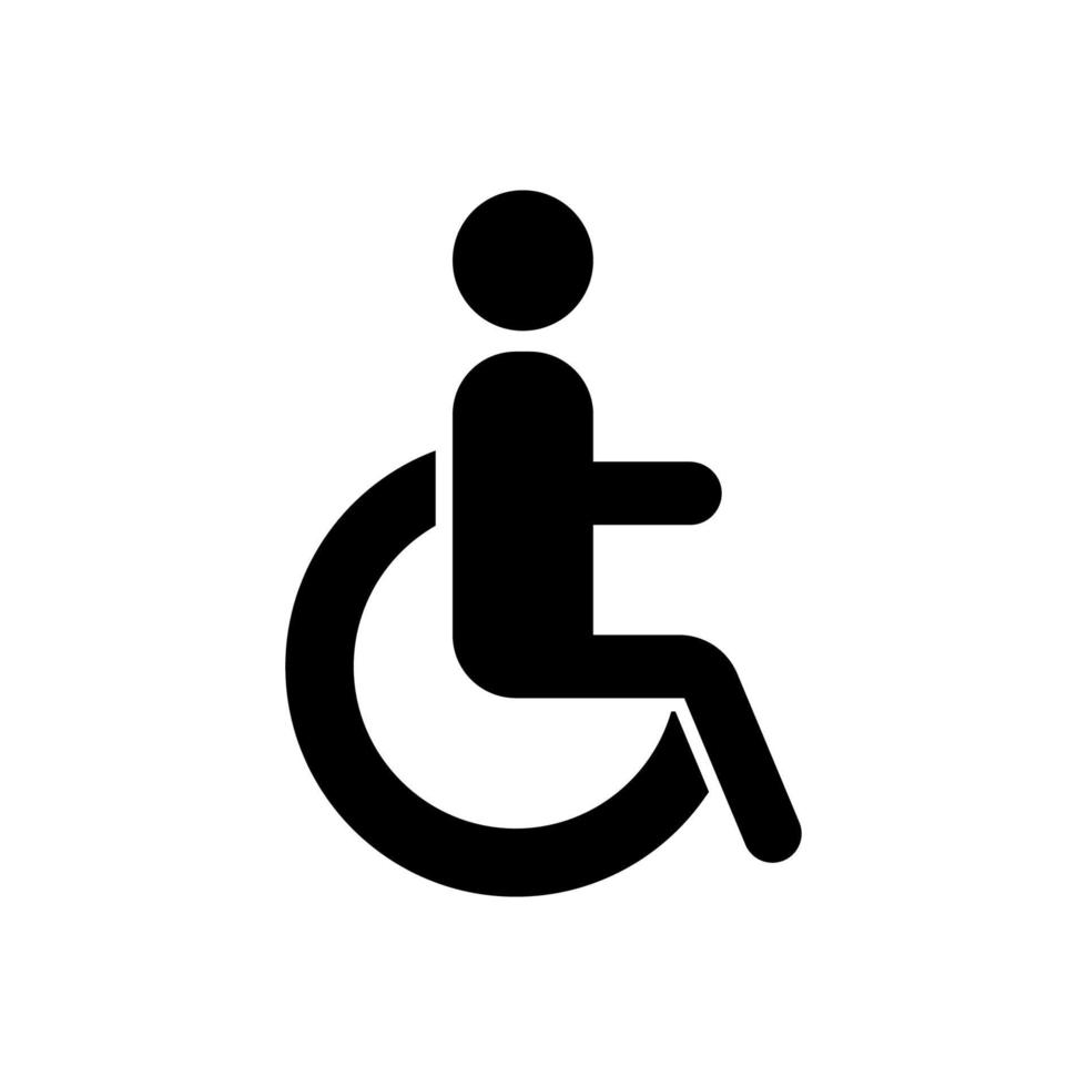 rullstol ikon isolerat på vit bakgrund vektor