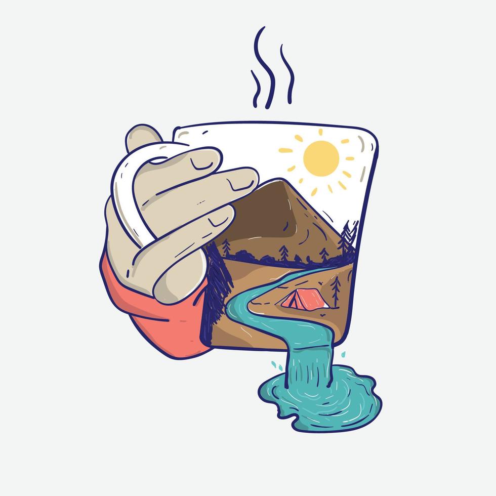 Abenteuer Kaffee Illustration Jahrgang vektor