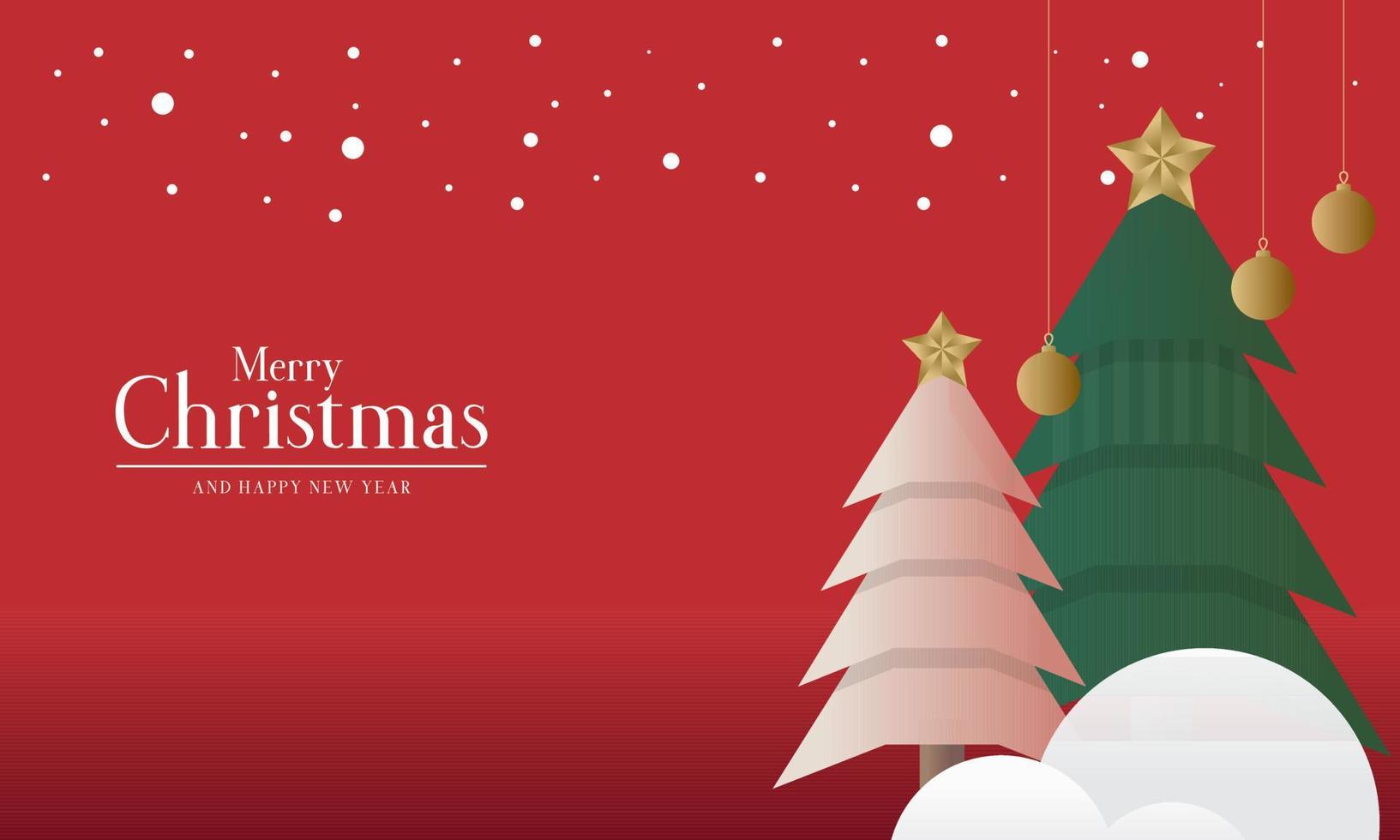 elegant jul bakgrund med jul träd och Glödlampa vektor