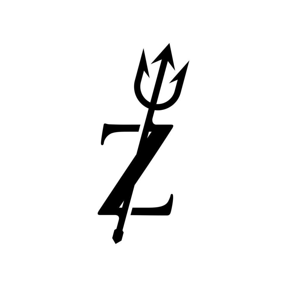 anfängliches z Dreizack-Logo vektor