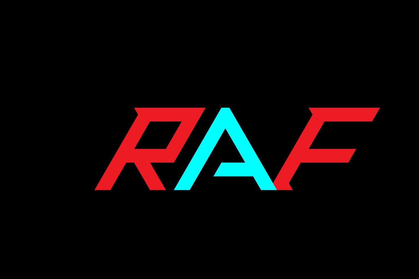 raf-Buchstaben- und Alphabet-Logo-Design vektor