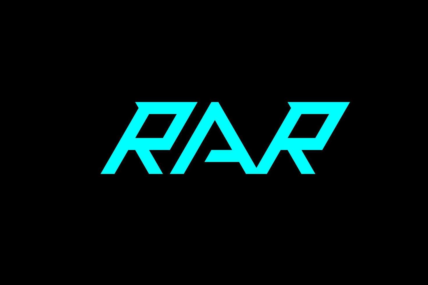 rar brev och alfabet logotyp design vektor