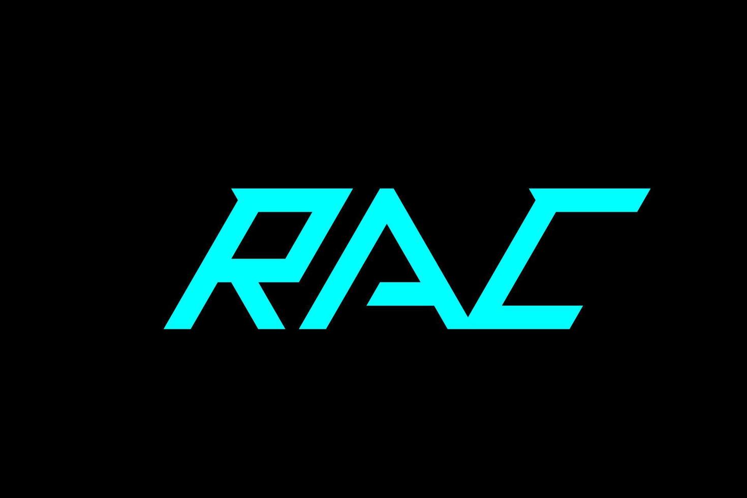 rac-Buchstaben- und Alphabet-Logo-Design vektor