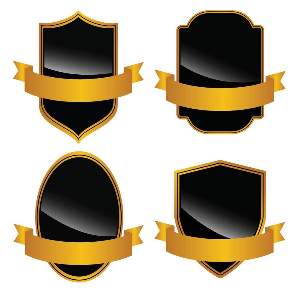 svart guld emblem samling uppsättning vektor design