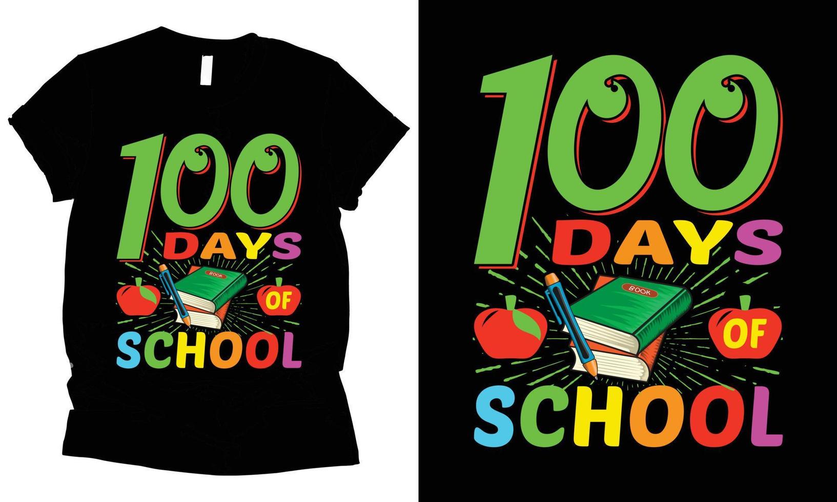 100 dagar av skola t-shirt design. vektor