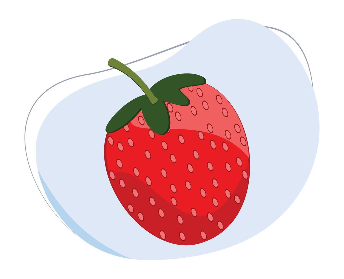 jordgubb tecknad serie vektor. jordgubb frukt tecknad serie vektor ikon isolerat på vit bakgrund