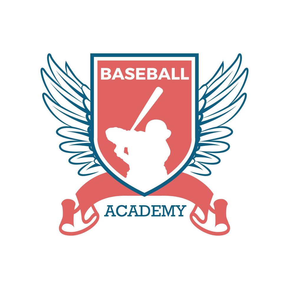 handritad platt design baseball logotyp vektor