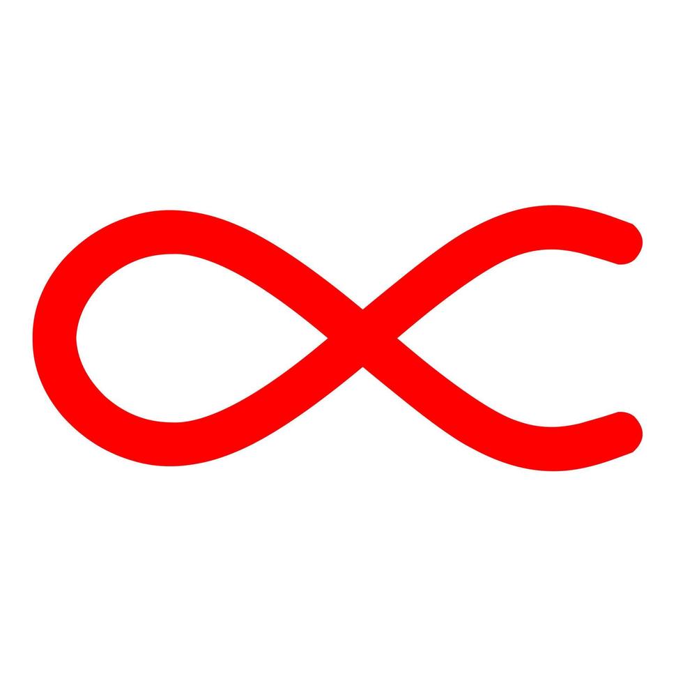 Proportionalitätszeichen-Symbol auf weißem Hintergrund. das umgekehrte Symbol ist rot. geeignet für physikalische Formeln. vektor