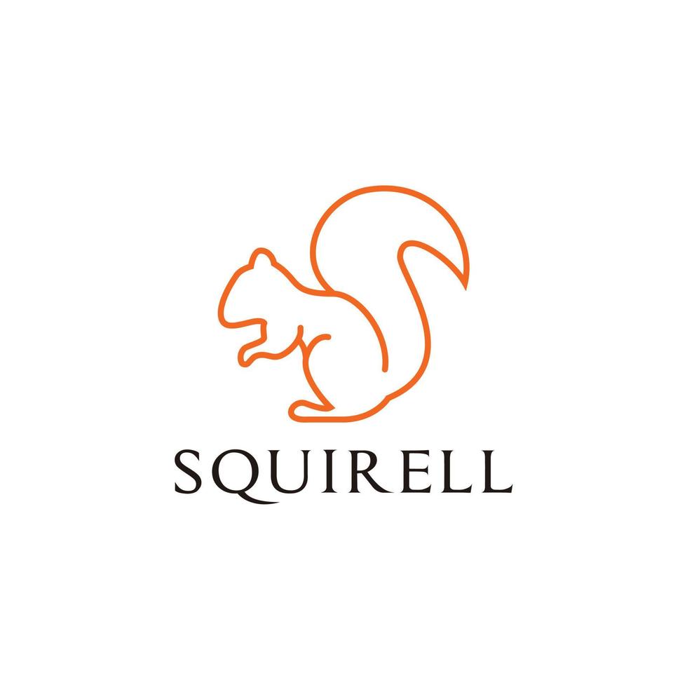 Illustration Eichhörnchen Tierumriss einfacher Logo-Design-Vektor vektor