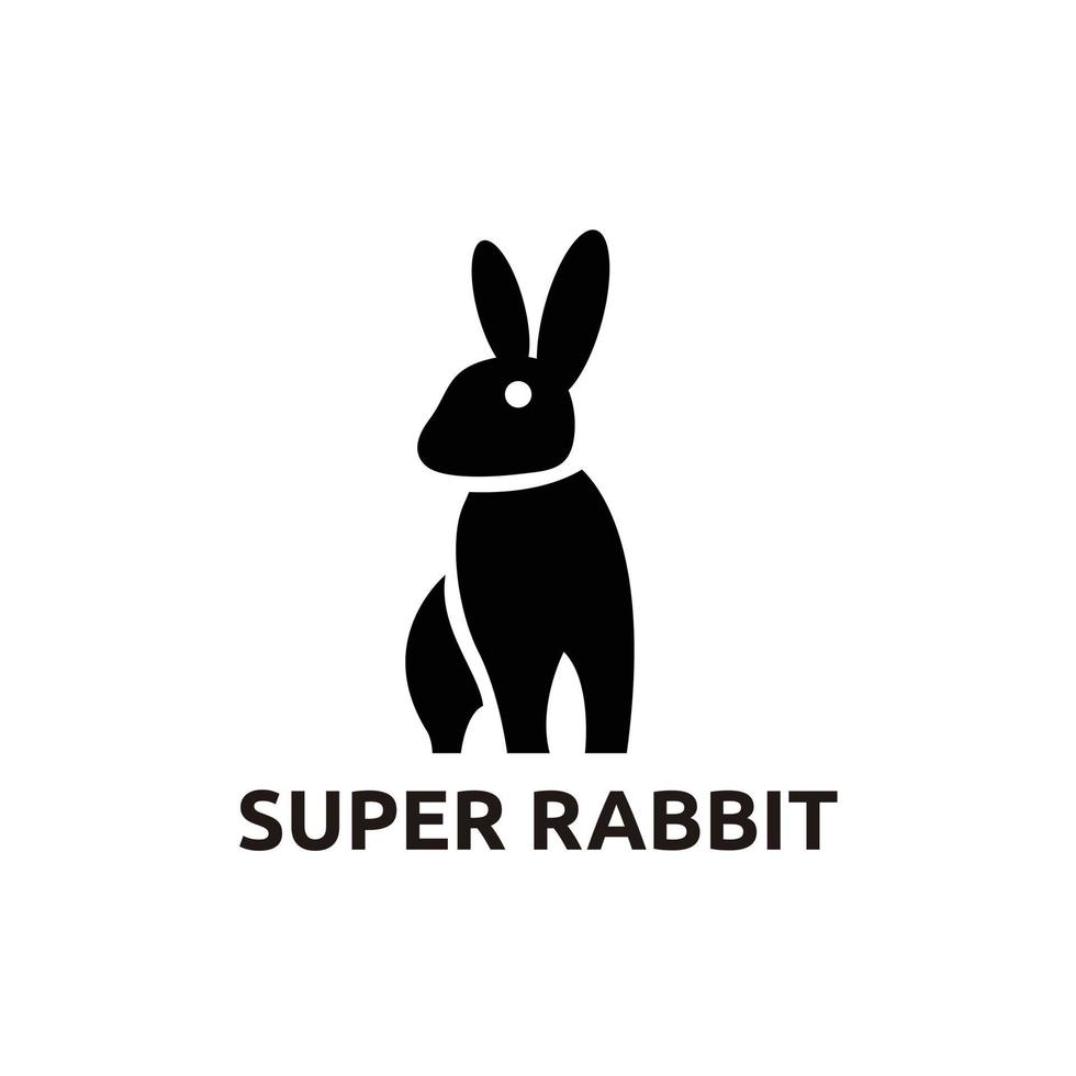 illustration silhuett kanin djur- enkel platt logotyp design vektor