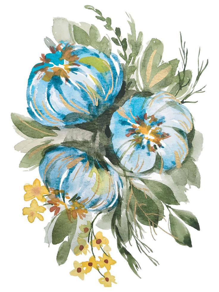 Aquarell Blumenstrauß Hand zeichnen vektor