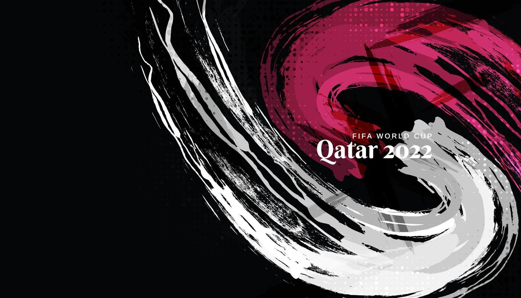 qatar flagga med borsta och grunge stil. flagga av qatar med sporter begrepp, lämplig för oberoende dag och värld kopp 2022 bakgrund vektor