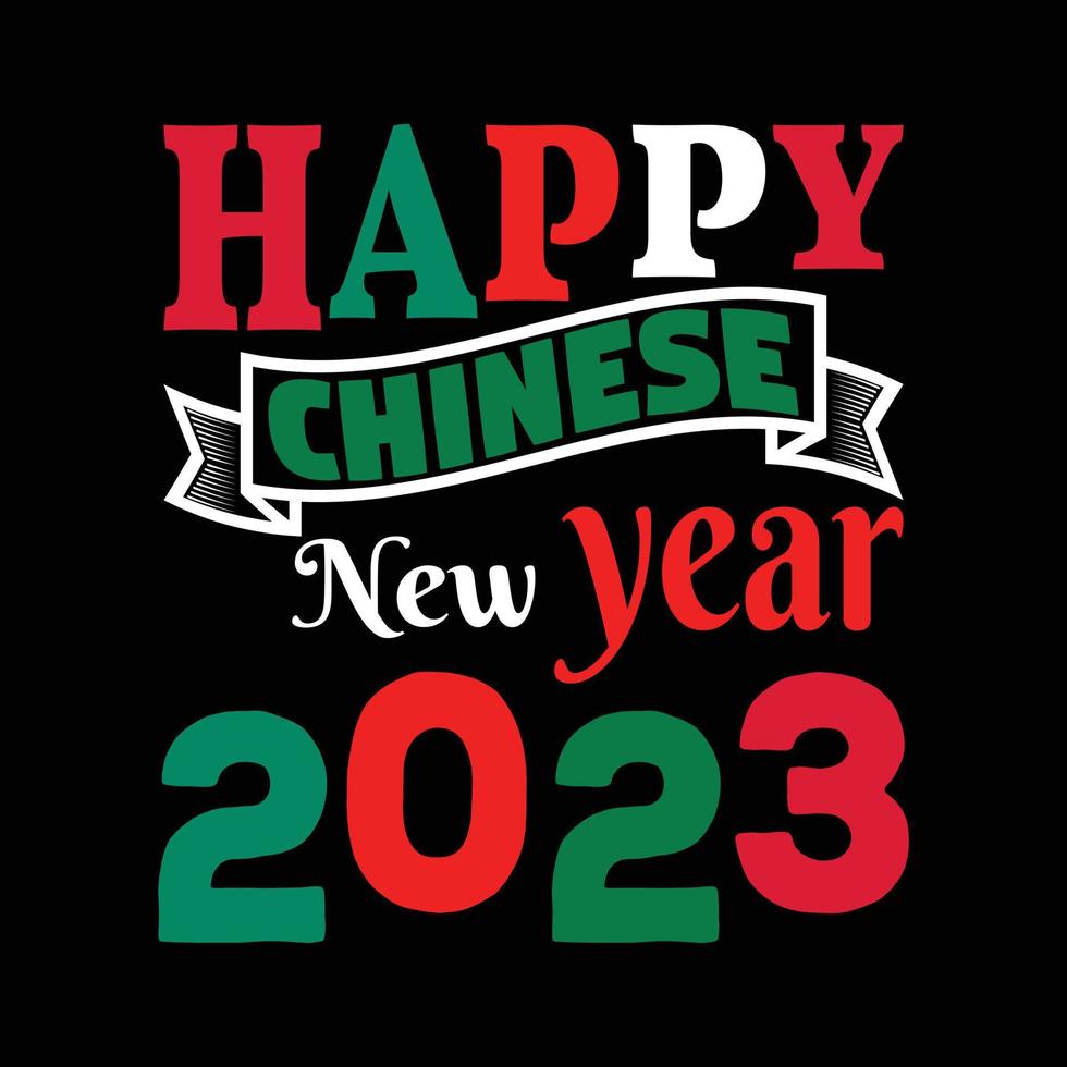 Lycklig kinesisk ny år 2023 t-shirt design vektor
