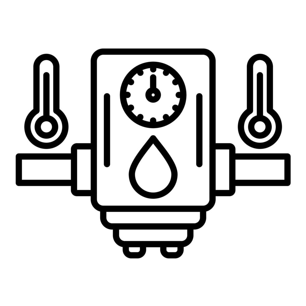 Symbol für die Warmwasserbereiter-Linie vektor