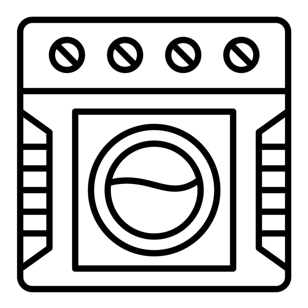tvättmaskin linje ikon vektor