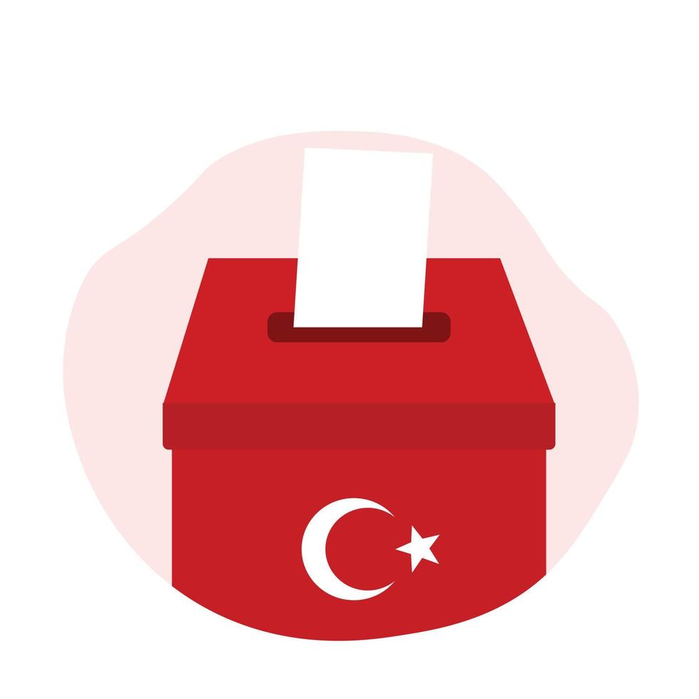 konzept der präsidentenwahlen der türkei-regierungsdemokratie. abstimmungskastenillustration mit türkischer flagge. vektor