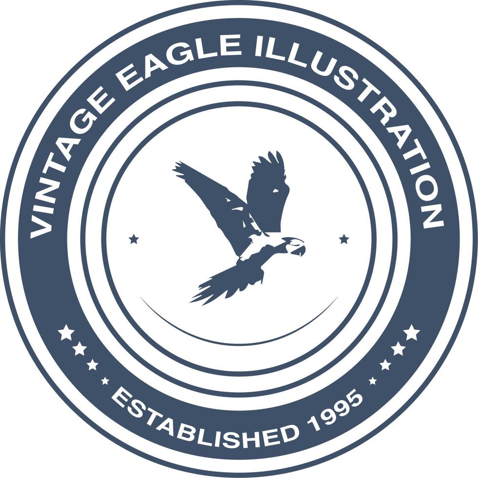 Kostenlose Vorlage für das Vintage-Adler-Illustrationslogo vektor