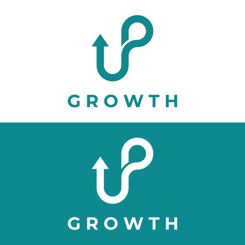 finansiell och karriär kreativ tillväxt och framsteg logotyp design med pil riktning tecken. logotyp för affärer, framsteg och karriär symbol. vektor