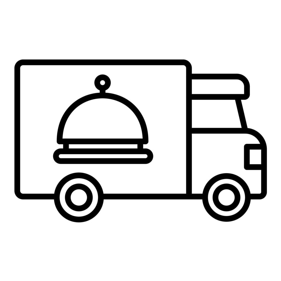 mat lastbil catering linje ikon vektor