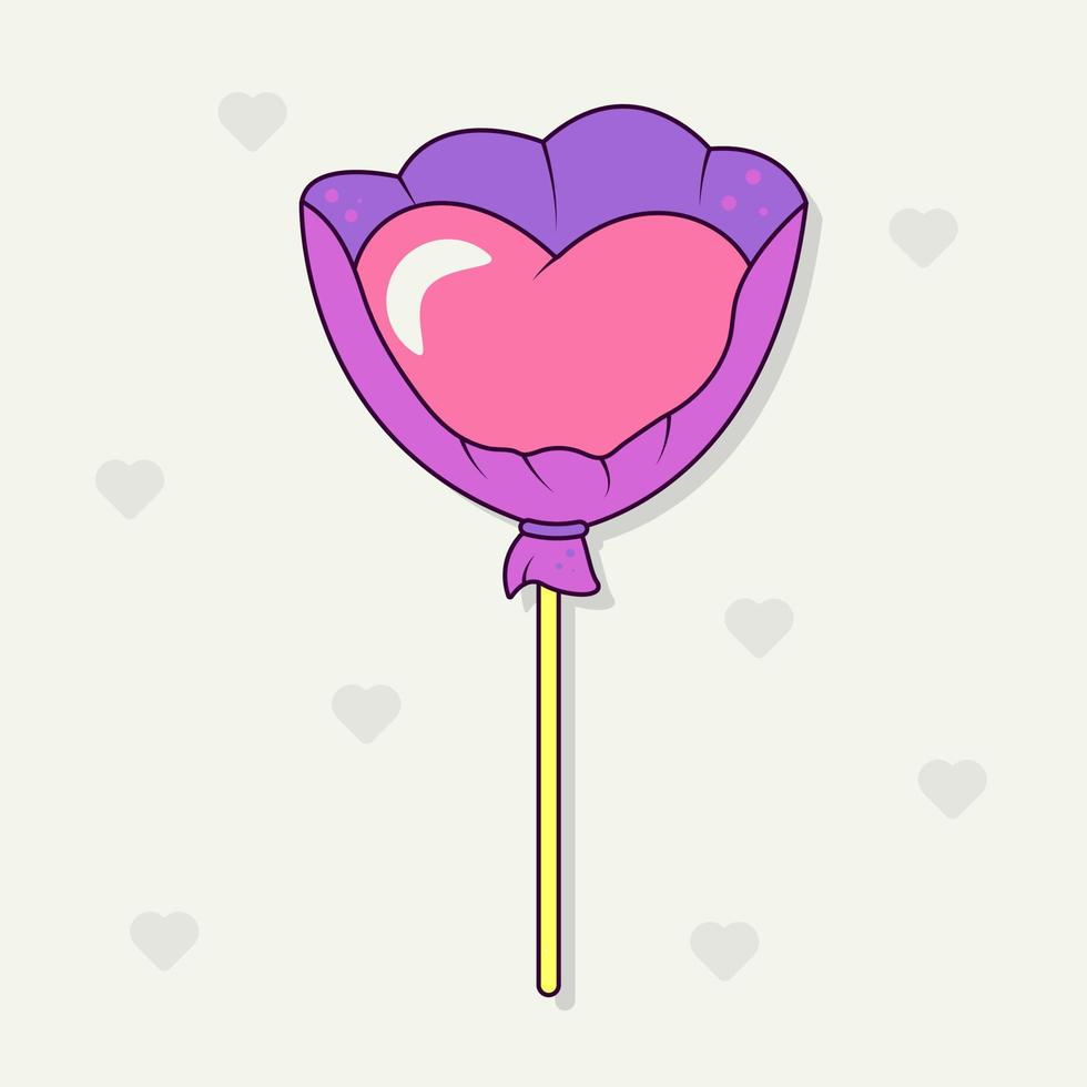 herzförmige Süßigkeiten für den Valentinstag im Retro-Groove-Stil vektor