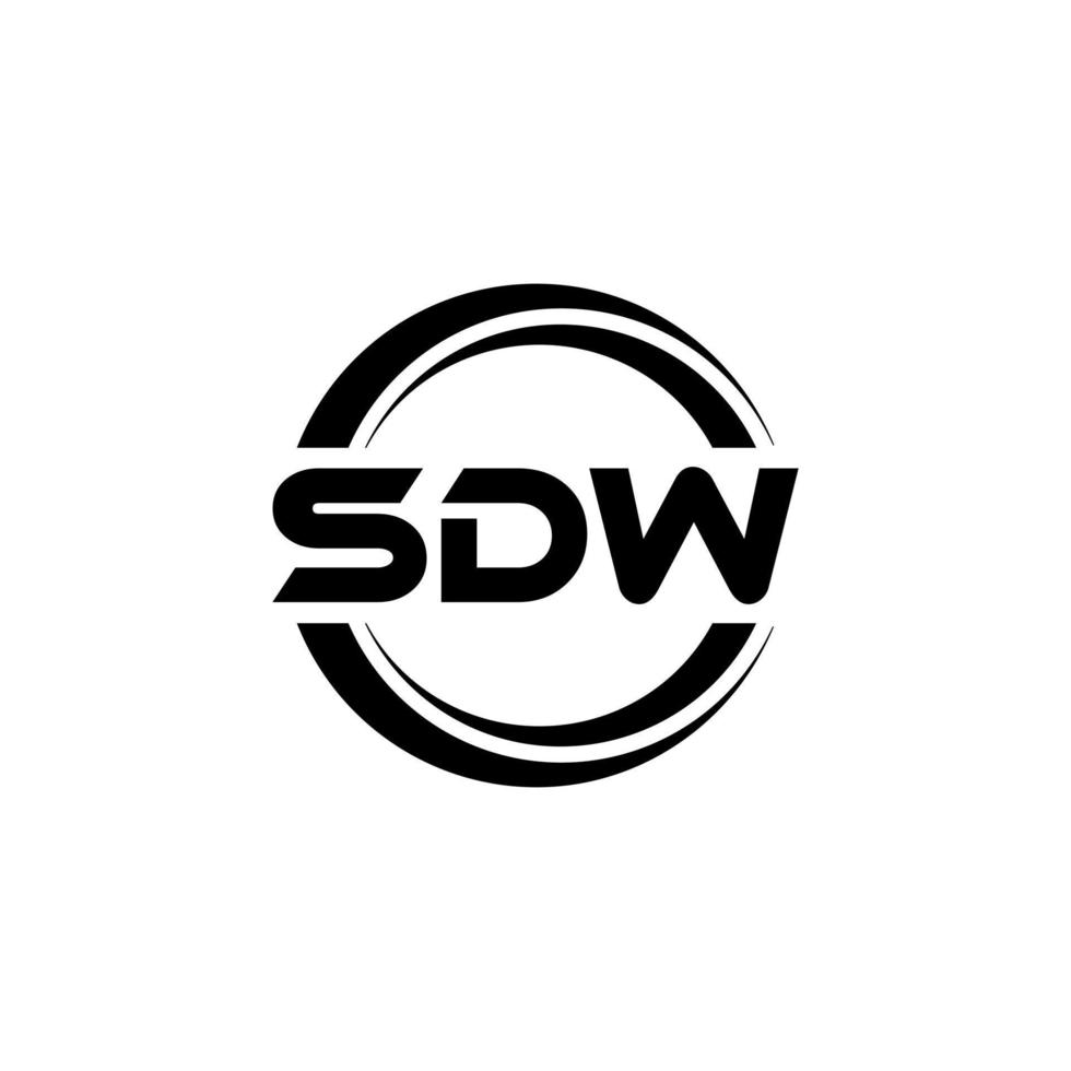 sdw brev logotyp design i illustration. vektor logotyp, kalligrafi mönster för logotyp, affisch, inbjudan, etc.