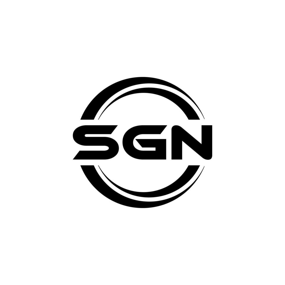 sgn brev logotyp design i illustration. vektor logotyp, kalligrafi mönster för logotyp, affisch, inbjudan, etc.