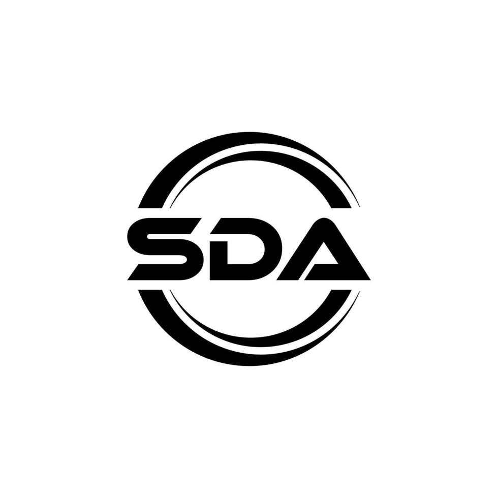 sda brev logotyp design i illustration. vektor logotyp, kalligrafi mönster för logotyp, affisch, inbjudan, etc.